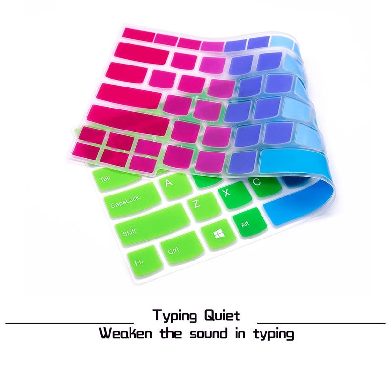 HRH Keyboard Cover for Lenovo ThinkPad L380 L390 L460 L470 L480 L490 L14 14" |for Thinkpad T14(s) T480(s) T490/S T495(S) |E470(c) E485 E490 E495 E14 14"|for ThinkPad X1 Yoga Gen 3/4/5-Rainbow - Image 2